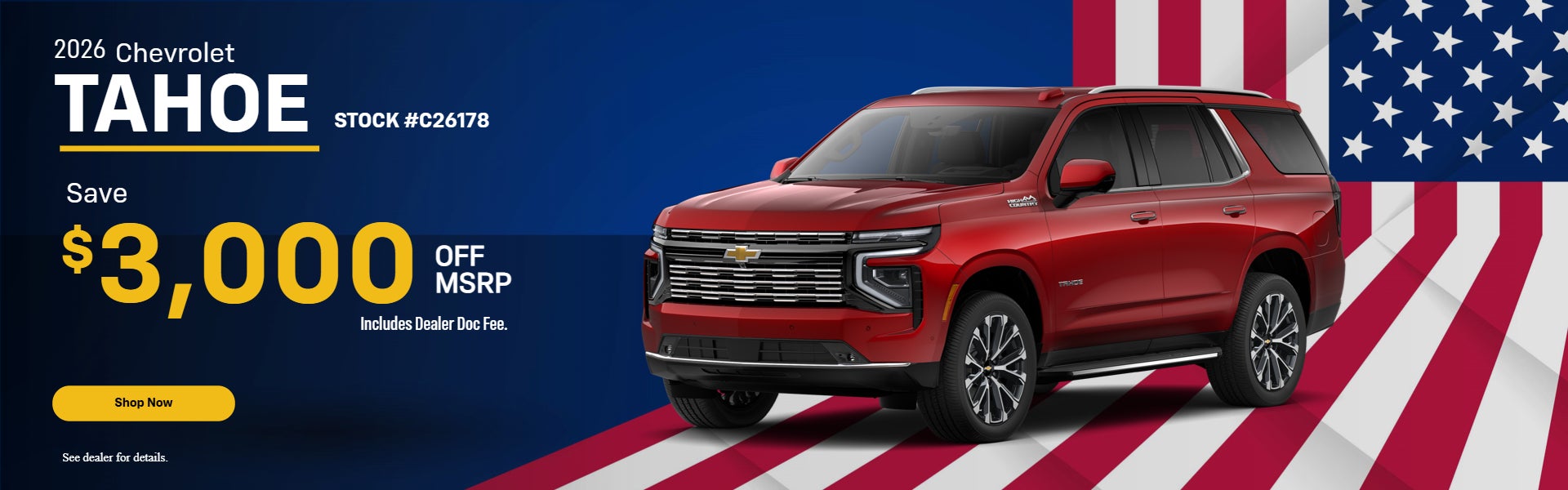 2026 Chevy Tahoe savings offer